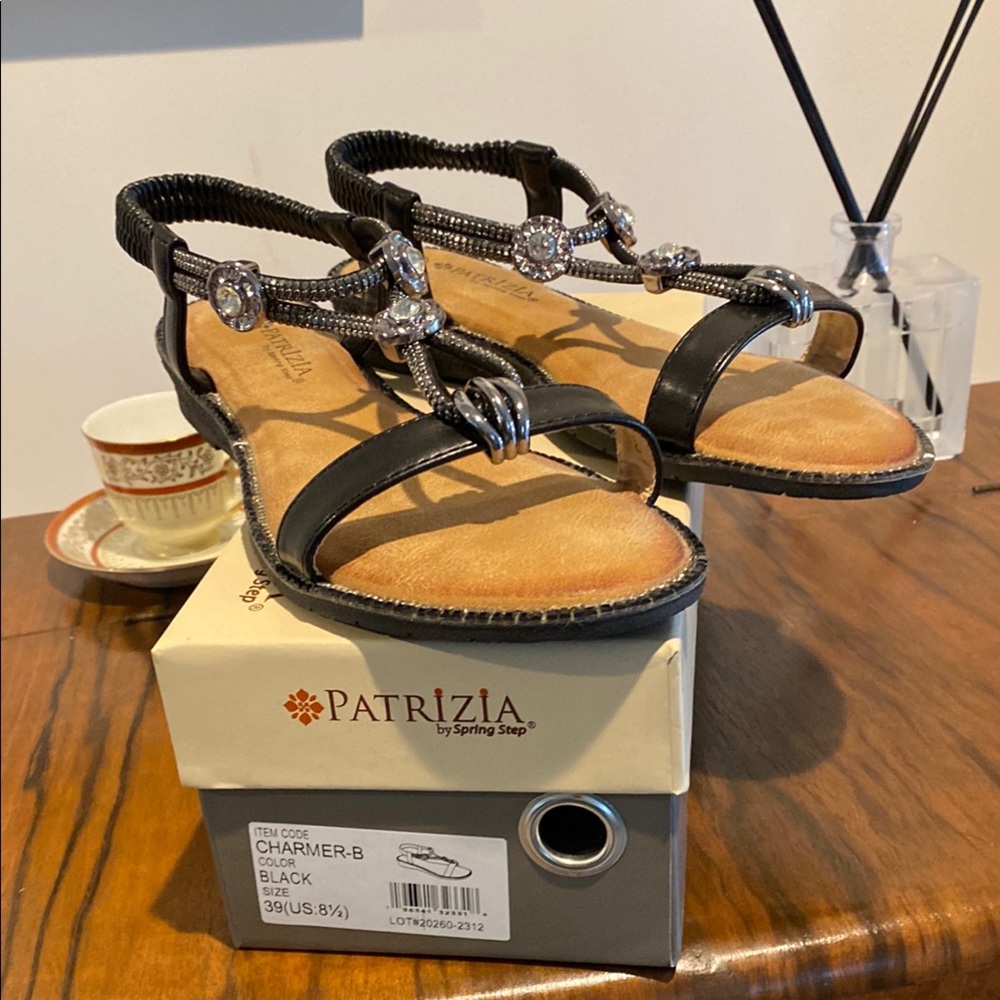 Spring Step Black Sandals Comfortable Stylish Footwear size 39. 8 1/2